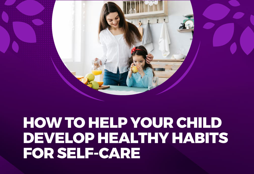 Child practicing healthy habits