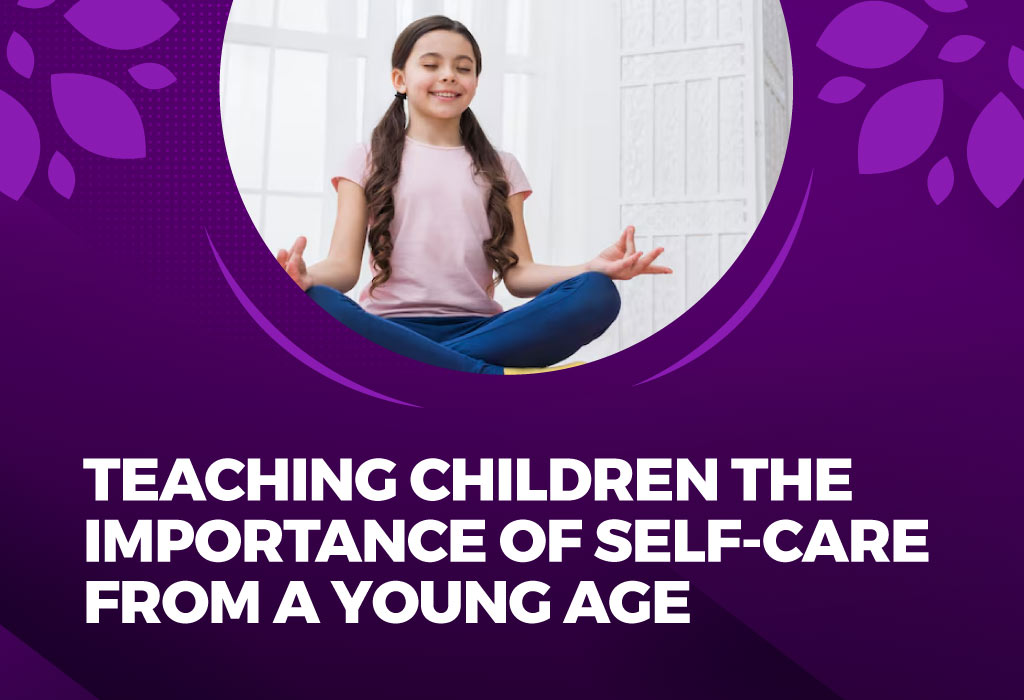 Child practicing self-care habits